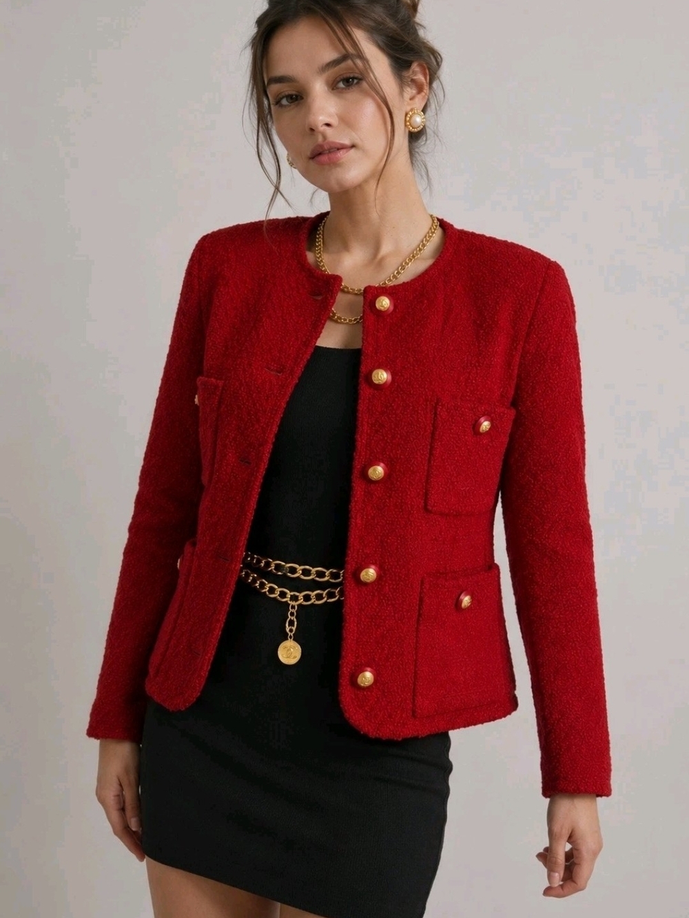 1993 -  Chanel by Karl Lagerfeld - Red Tweed Jacket - 4